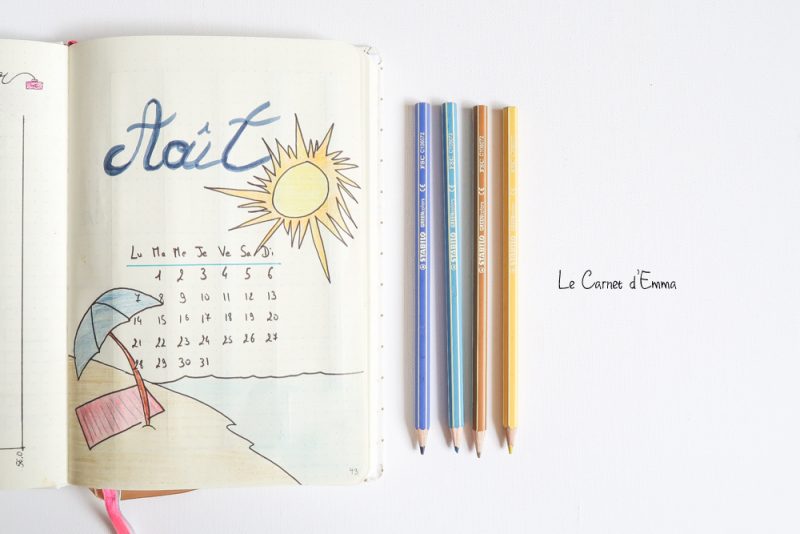 { Bullet Journal } Mes pages d'Août - Le Carnet d'Emma