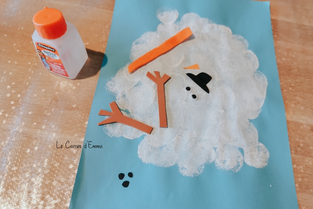 Un bonhomme de neige fondue Activité manuelle - Le Carnet d'Emma