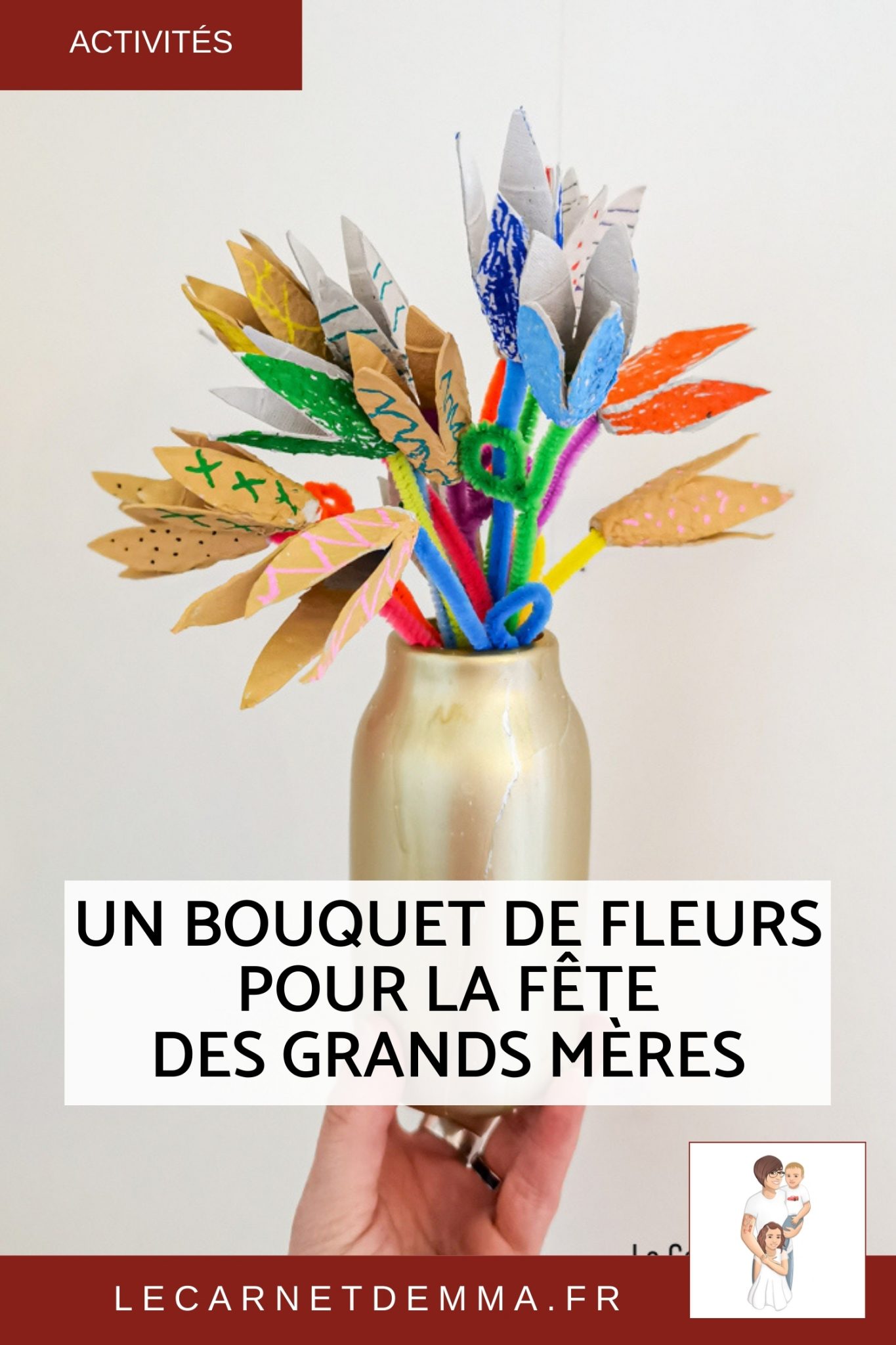 Décoration bouquet de fleurs Mamie en Or main image 1