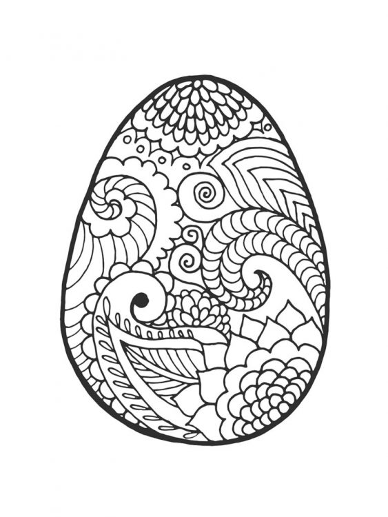 Coloriage sur le thème de Pâques à imprimer. Œufs de pâques, lapin de pâques