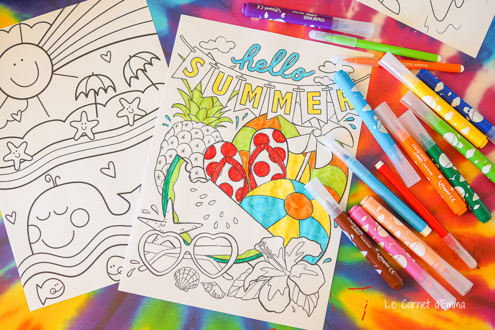 21 coloriages sur le thème de l'été pour les adultes et les enfants à imprimer gratuitement !