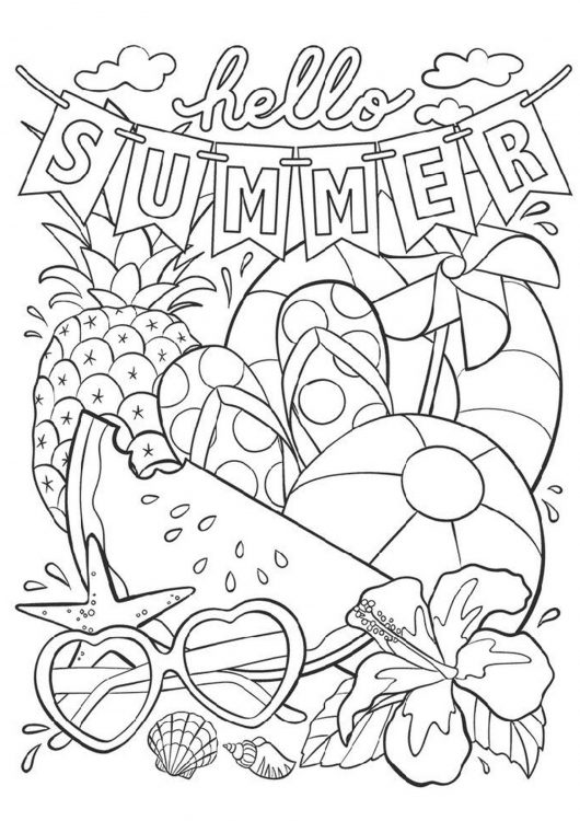 21 coloriages sur le thème de l'été pour les adultes et les enfants à imprimer gratuitement !