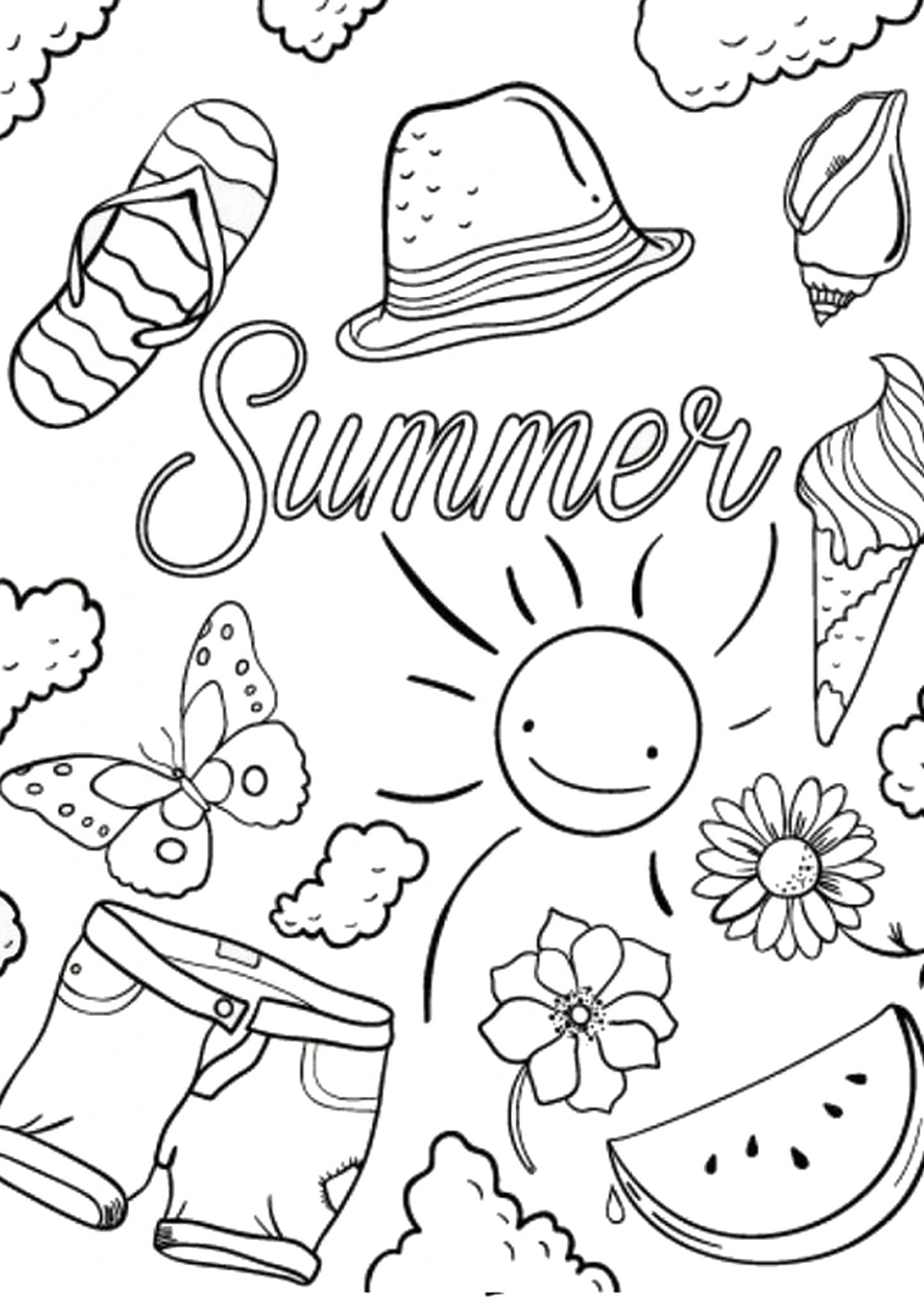21 coloriages sur le thème de l'été - Le Carnet d'Emma