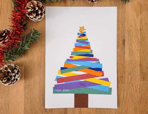 Activité manuelle sur le thème de Noël avec un sapin de noël coloré